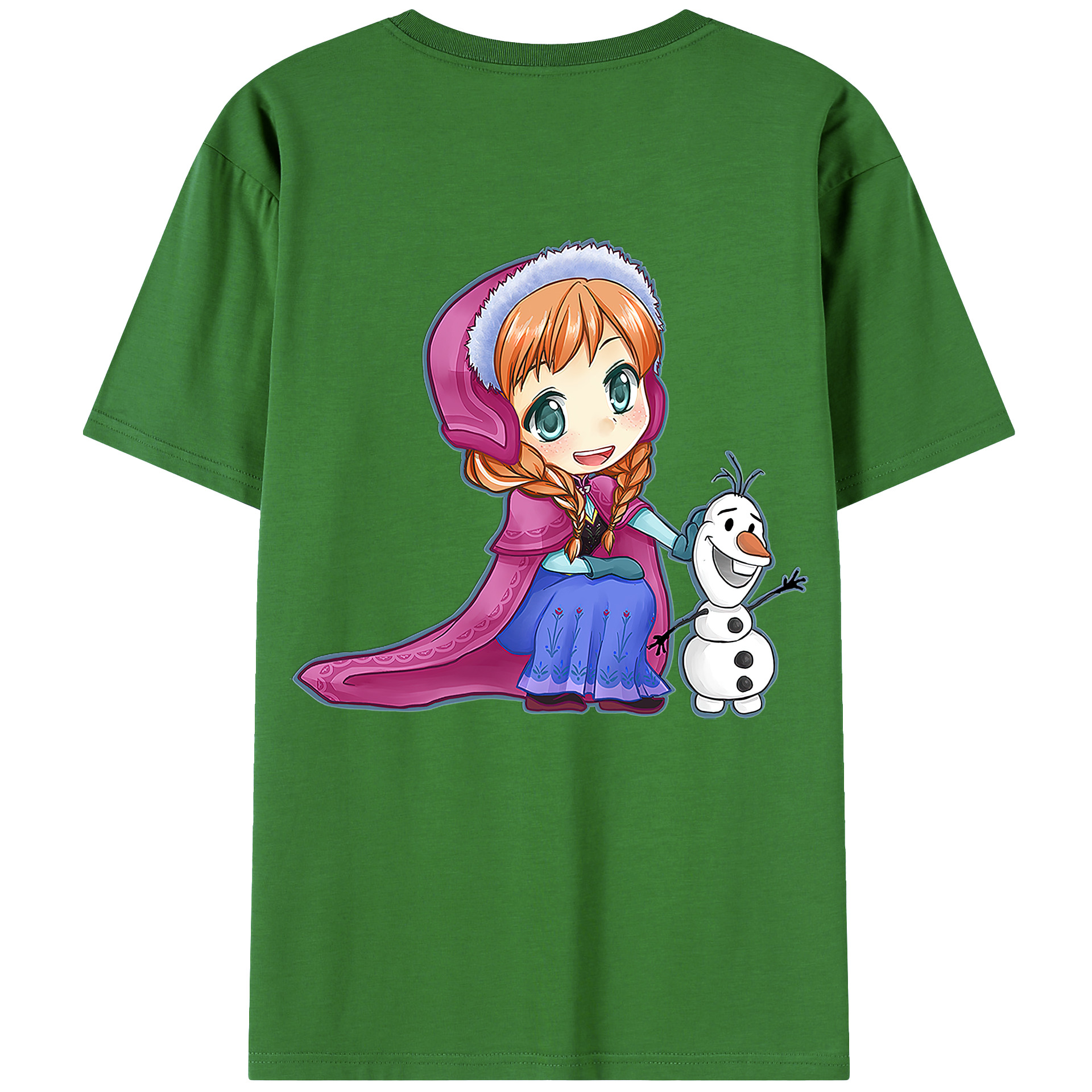 （画像用） アナと雪の女王 アンナ エルサ Frozen Anna Elsa レディース半袖Tシャツ(バックプリント)